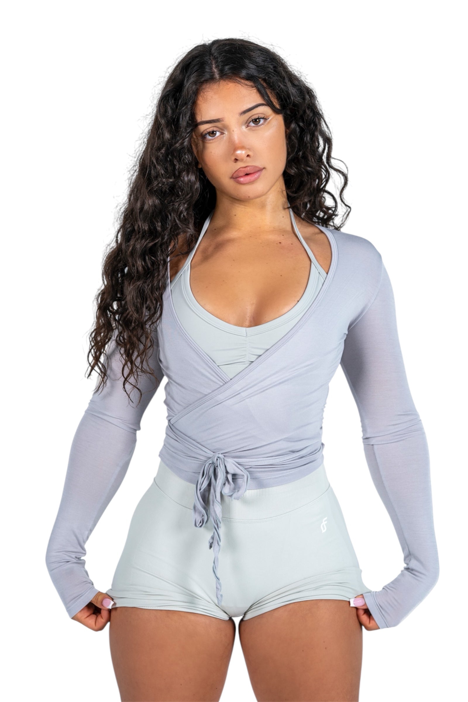 Essential Wrap Cardigan Gray